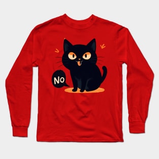 Cute Cat Says No Long Sleeve T-Shirt